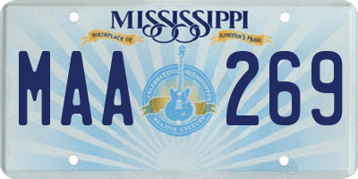 MS license plate MAA269