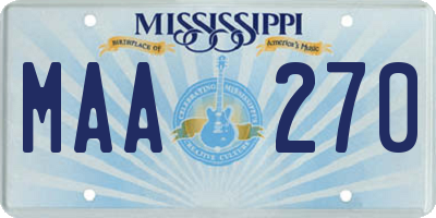 MS license plate MAA270