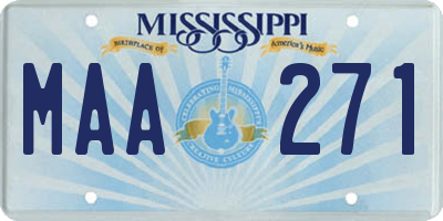 MS license plate MAA271