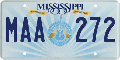 MS license plate MAA272