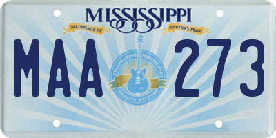 MS license plate MAA273