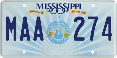 MS license plate MAA274