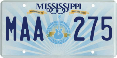 MS license plate MAA275