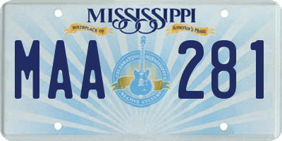 MS license plate MAA281