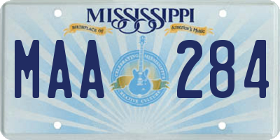 MS license plate MAA284