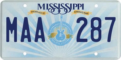 MS license plate MAA287