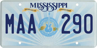 MS license plate MAA290