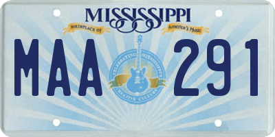 MS license plate MAA291