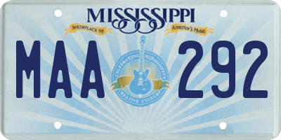 MS license plate MAA292