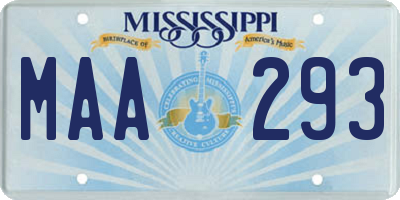 MS license plate MAA293