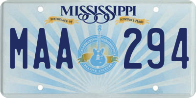 MS license plate MAA294