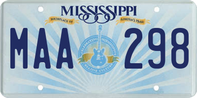 MS license plate MAA298