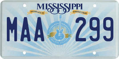 MS license plate MAA299