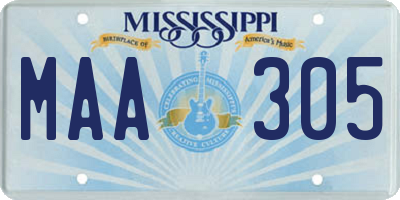 MS license plate MAA305