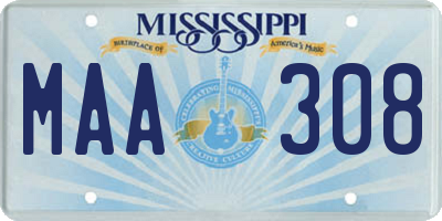 MS license plate MAA308