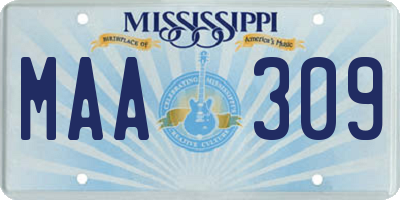 MS license plate MAA309