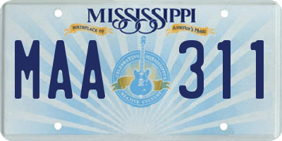 MS license plate MAA311