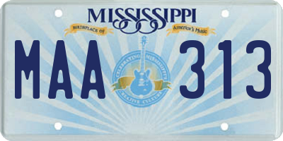 MS license plate MAA313