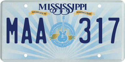 MS license plate MAA317