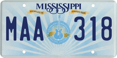 MS license plate MAA318
