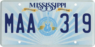 MS license plate MAA319