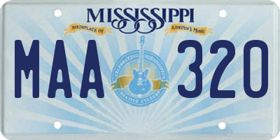 MS license plate MAA320