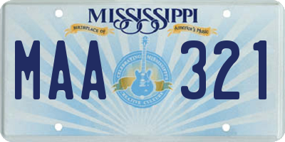 MS license plate MAA321