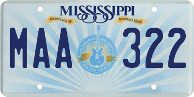 MS license plate MAA322