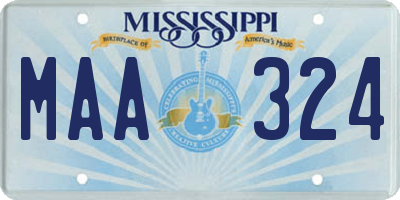 MS license plate MAA324