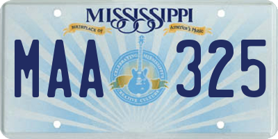 MS license plate MAA325