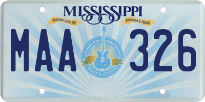 MS license plate MAA326