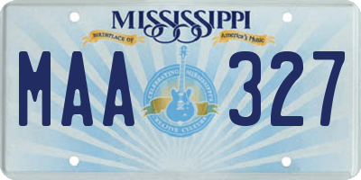 MS license plate MAA327