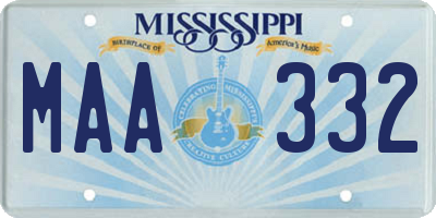 MS license plate MAA332