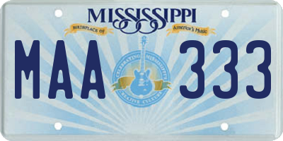 MS license plate MAA333