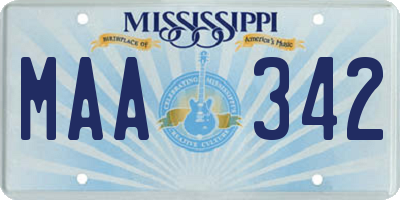 MS license plate MAA342