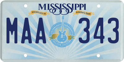 MS license plate MAA343