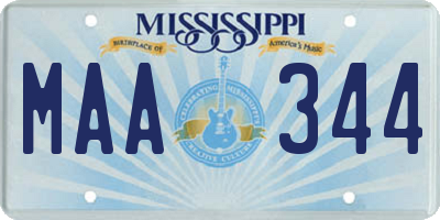 MS license plate MAA344