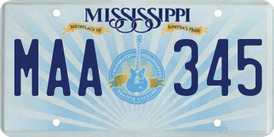 MS license plate MAA345