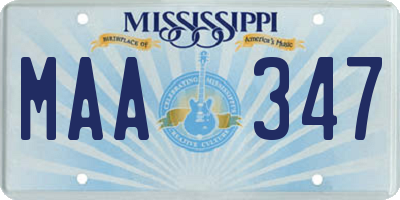 MS license plate MAA347