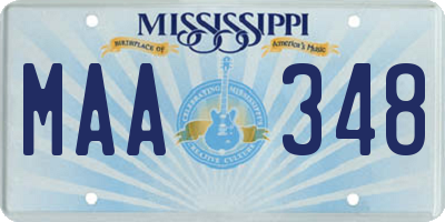 MS license plate MAA348