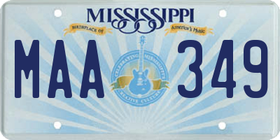 MS license plate MAA349