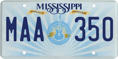 MS license plate MAA350
