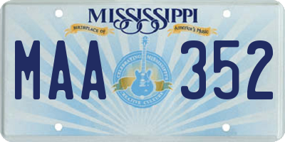 MS license plate MAA352
