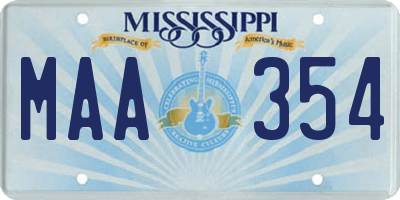 MS license plate MAA354