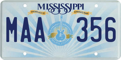 MS license plate MAA356