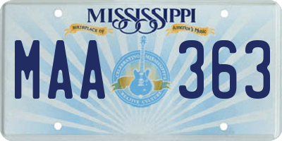 MS license plate MAA363