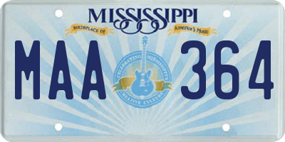 MS license plate MAA364