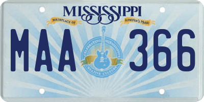 MS license plate MAA366