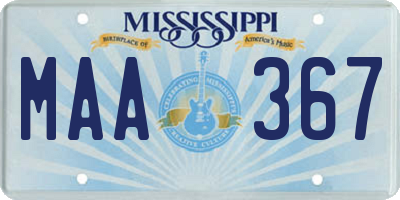 MS license plate MAA367