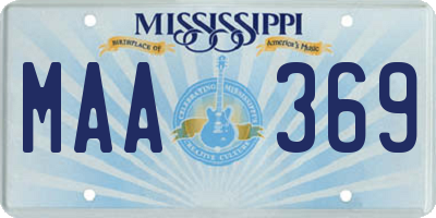 MS license plate MAA369